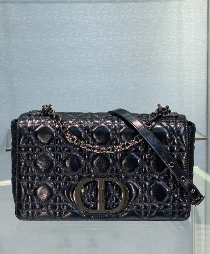 Christian Dior Medium Dior Caro Bag Black